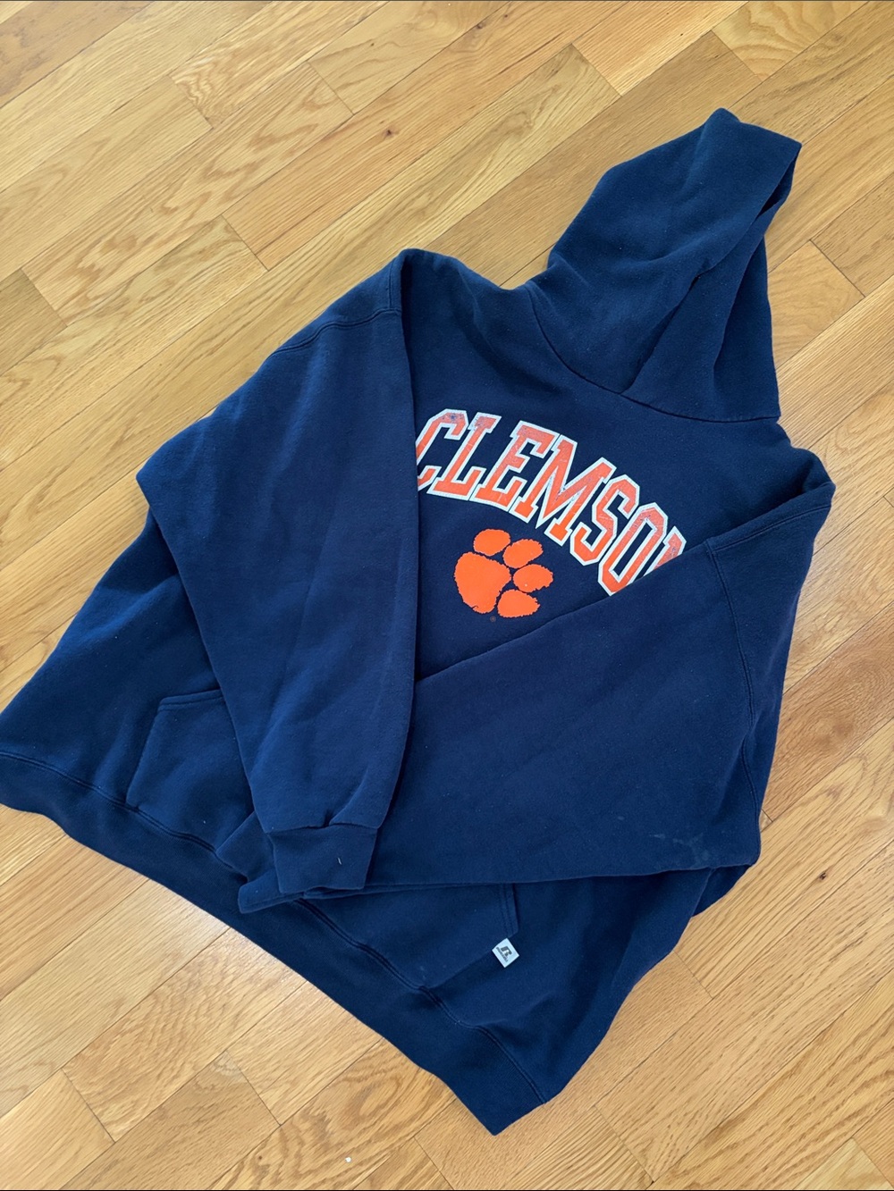CLEMSON Navy Hoodie with Orange Paw Logo